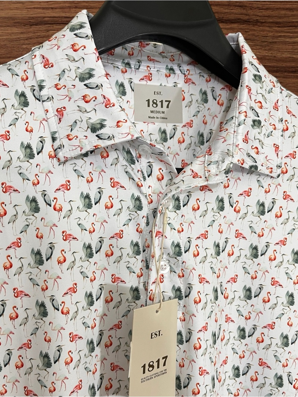 EST. 1817 Men’s White Performance Golf Polo. Medium - Picture 3 of 9